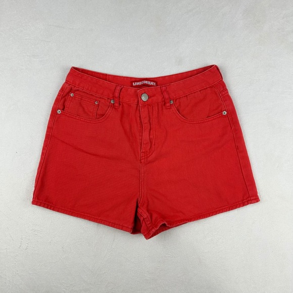 Vintage Unionbay Red High Waisted Denim Shorts Women's Size 9 90s Y2K Cotton - Picture 13 of 13